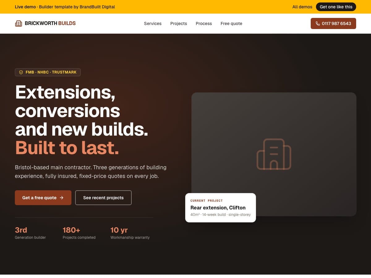 Brickworth Builds demo site