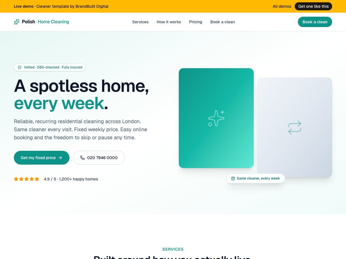 Polish Home Cleaning demo site