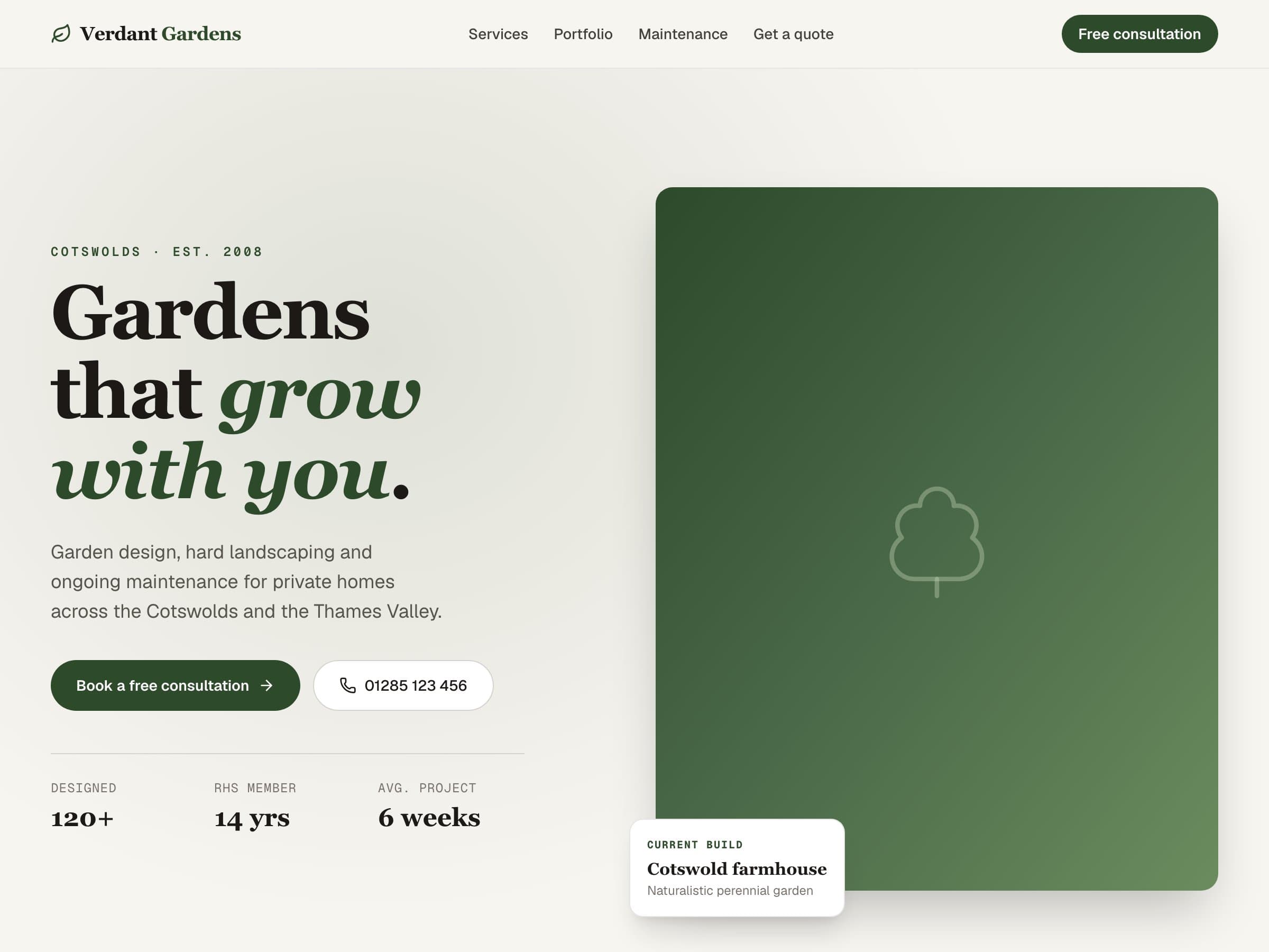 Verdant Gardens demo site