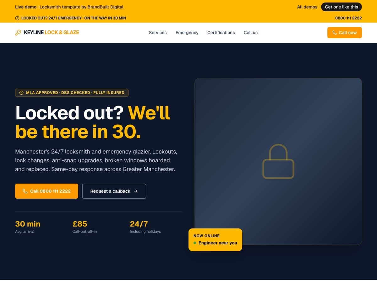 Keyline Lock & Glaze demo site