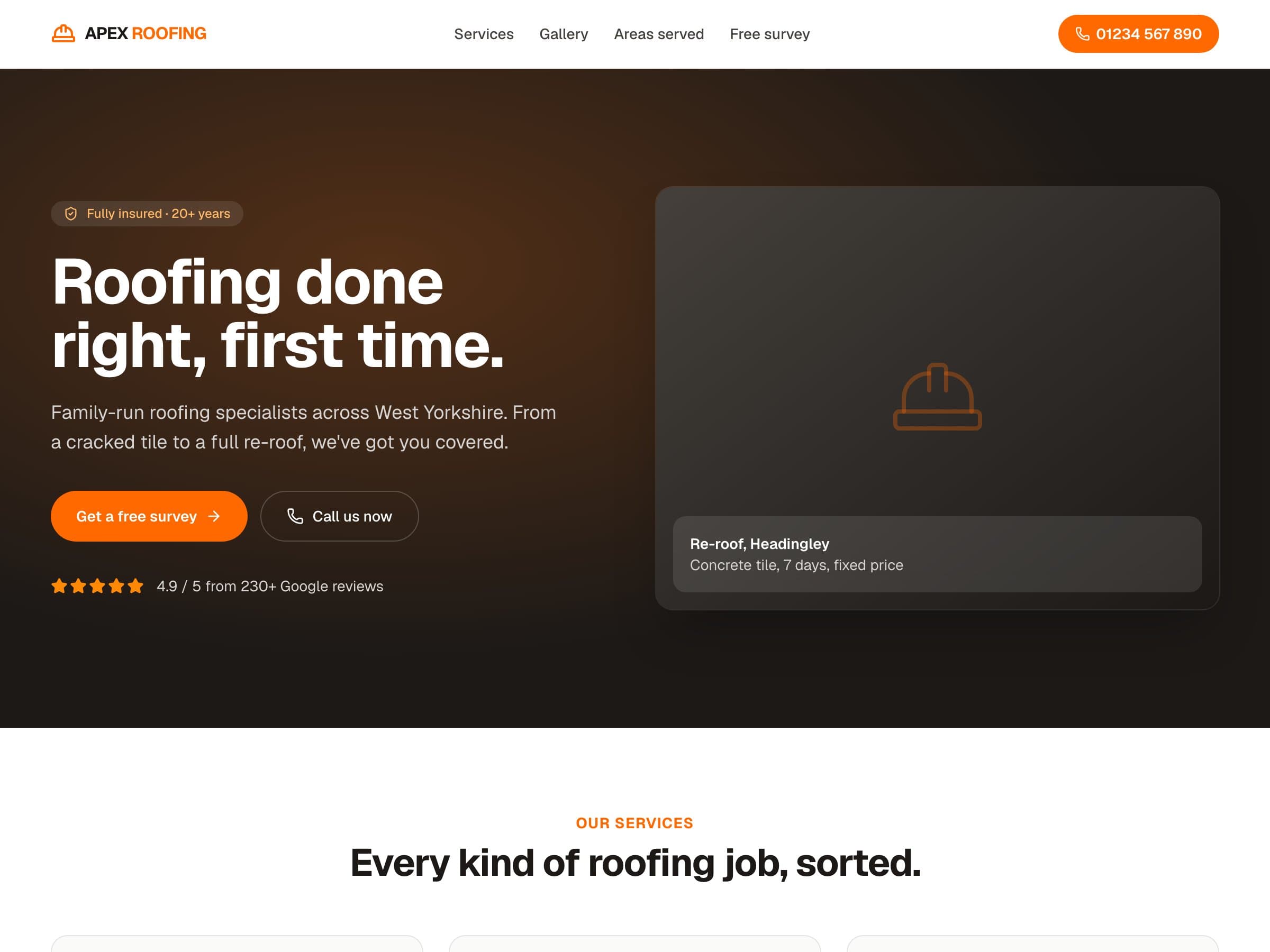 Apex Roofing demo site